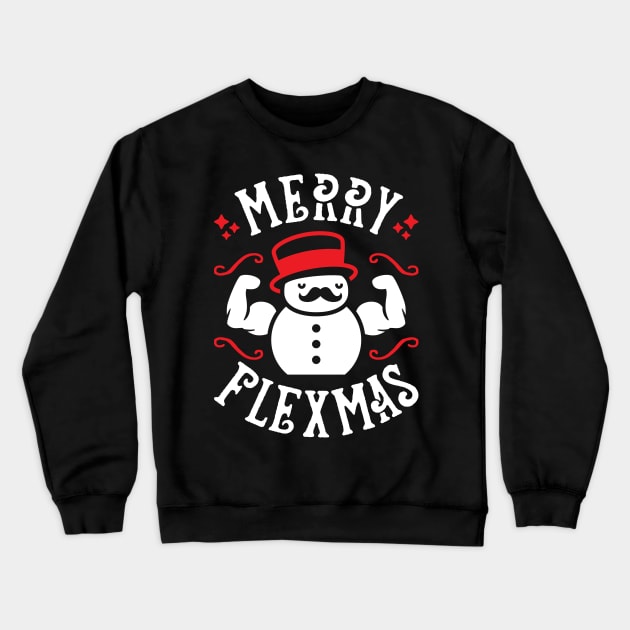 Merry Flexmas (Funny Christmas Gym Pun) Crewneck Sweatshirt by brogressproject